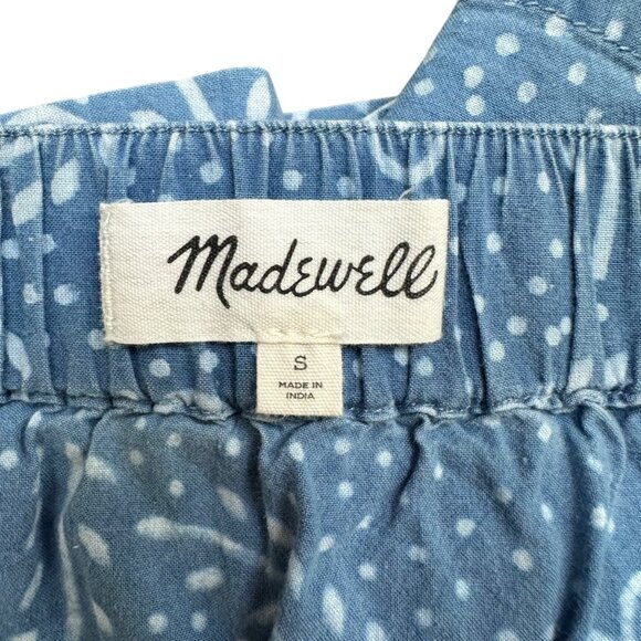 Madewell Pull-On Ruffled Mini Skirt in Indigo Floral Preppy Boho Cottage Size SM - Picture 6 of 7